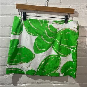 Lilly Pulitzer Green and White Mini Skirt